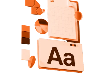 3D illustration of branding elements