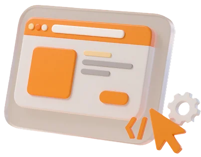 3D illustration of a website interface